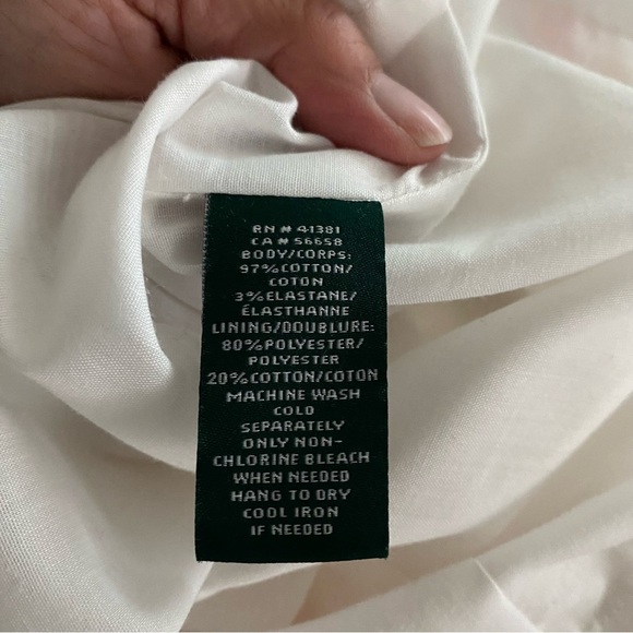 NWOT Lauren Ralph Lauren Dress White floral sateen Tamal SZ 8 - Picture 6 of 14